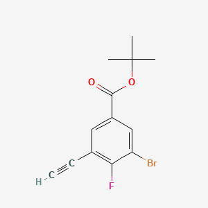 molecular formula C13H12BrFO2 B15297983 Tert-butyl3-bromo-5-ethynyl-4-fluorobenzoate 