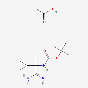 molecular formula C13H25N3O4 B15297984 acetic acid, tert-butyl N-(1-carbamimidoyl-1-cyclopropylethyl)carbamate 
