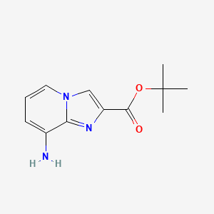 molecular formula C12H15N3O2 B15298075 tert-Butyl 8-aminoimidazo[1,2-a]pyridine-2-carboxylate 