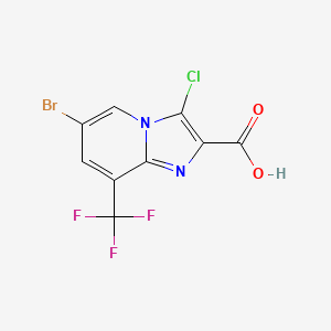 molecular formula C9H3BrClF3N2O2 B1529814 6-Bromo-3-chloro-8-(trifluoromethyl)imidazo[1,2-a]pyridine-2-carboxylic acid CAS No. 1121056-92-5