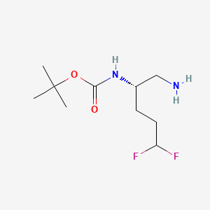 molecular formula C10H20F2N2O2 B15298144 tert-butyl N-[(2S)-1-amino-5,5-difluoropentan-2-yl]carbamate 