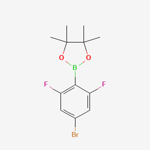 molecular formula C12H14BBrF2O2 B1529828 2-(4-Bromo-2,6-difluorophenyl)-4,4,5,5-tetramethyl-1,3,2-dioxaborolane CAS No. 1799485-20-3