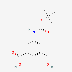 molecular formula C13H17NO5 B15298386 3-{[(Tert-butoxy)carbonyl]amino}-5-(hydroxymethyl)benzoic acid 