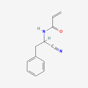 molecular formula C12H12N2O B15298387 N-(1-cyano-2-phenylethyl)prop-2-enamide 