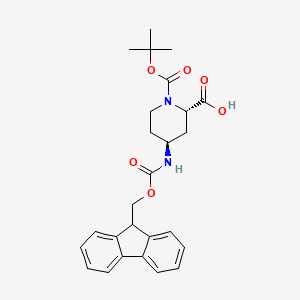 molecular formula C26H30N2O6 B15298415 (2S,4S)-4-((((9H-Fluoren-9-yl)methoxy)carbonyl)amino)-1-(tert-butoxycarbonyl)piperidine-2-carboxylic acid 