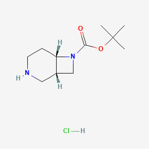 molecular formula C11H21ClN2O2 B15298420 tert-Butyl (1S,6S)-3,7-diazabicyclo[4.2.0]octane-7-carboxylate hydrochloride 
