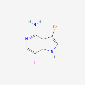 molecular formula C7H5BrIN3 B1529852 3-Bromo-7-iodo-1H-pyrrolo[3,2-C]pyridin-4-amine CAS No. 1256825-96-3