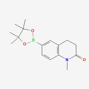 molecular formula C16H22BNO3 B1529856 1-methyl-6-(4,4,5,5-tetramethyl-1,3,2-dioxaborolan-2-yl)-3,4-dihydroquinolin-2(1H)-one CAS No. 1427587-32-3