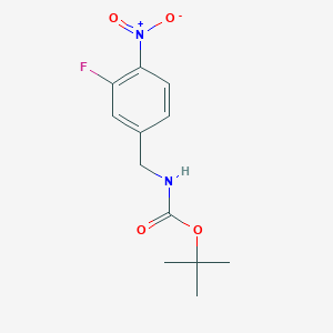 molecular formula C12H15FN2O4 B1529858 Tert-butyl 3-fluoro-4-nitrobenzylcarbamate CAS No. 1196157-39-7