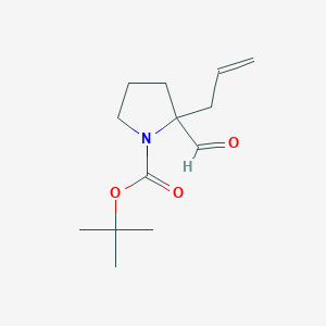 molecular formula C13H21NO3 B15298613 Tert-butyl 2-formyl-2-(prop-2-en-1-yl)pyrrolidine-1-carboxylate 