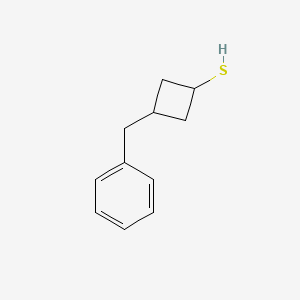 molecular formula C11H14S B15298677 3-Benzylcyclobutane-1-thiol 