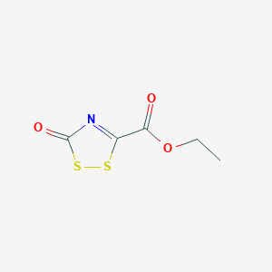 molecular formula C5H5NO3S2 B15298729 ethyl 3-oxo-3H-1,2,4-dithiazole-5-carboxylate 