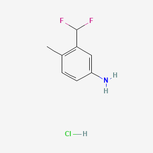 molecular formula C8H10ClF2N B15298743 3-(Difluoromethyl)-4-methylaniline hydrochloride 