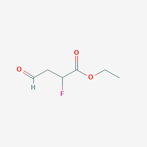molecular formula C6H9FO3 B15298817 Ethyl 2-fluoro-4-oxobutanoate 