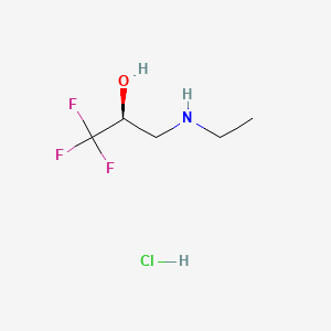 molecular formula C5H11ClF3NO B15298849 (2S)-3-(ethylamino)-1,1,1-trifluoropropan-2-ol hydrochloride 