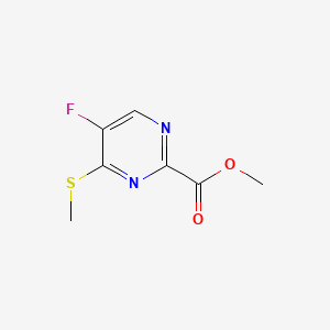 molecular formula C7H7FN2O2S B15298857 Methyl 5-fluoro-4-(methylsulfanyl)pyrimidine-2-carboxylate 