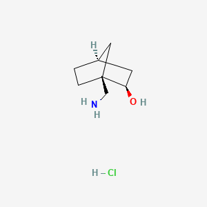 molecular formula C8H16ClNO B15298952 rac-(1R,2R,4S)-1-(aminomethyl)bicyclo[2.2.1]heptan-2-ol hydrochloride 