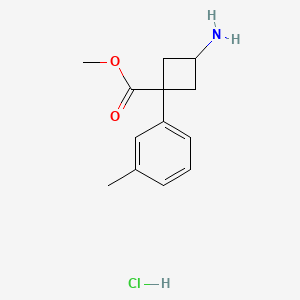 molecular formula C13H18ClNO2 B15299007 Rac-methyl (1r,3r)-3-amino-1-(3-methylphenyl)cyclobutane-1-carboxylate hydrochloride 