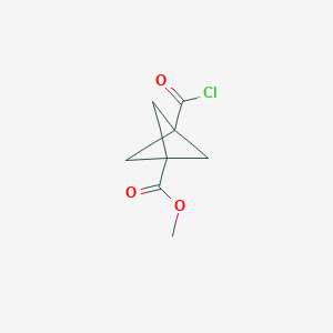 molecular formula C8H9ClO3 B15299040 Methyl 3-(carboxy)bicyclo[1.1.1]pentane-1-carboxylate 