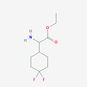 molecular formula C10H17F2NO2 B1529907 Amino-(4,4-difluoro-cyclohexyl)-acetic acid ethyl ester CAS No. 1393637-60-9