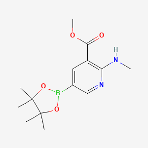 molecular formula C14H21BN2O4 B1529908 Methyl 2-(methylamino)-5-(4,4,5,5-tetramethyl-1,3,2-dioxaborolan-2-YL)nicotinate CAS No. 2103352-46-9