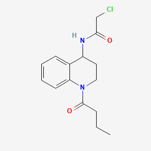 molecular formula C15H19ClN2O2 B15299117 N-(1-Butyryl-1,2,3,4-tetrahydroquinolin-4-yl)-2-chloroacetamide 