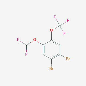 molecular formula C8H3Br2F5O2 B1529912 1,2-Dibromo-4-difluoromethoxy-5-(trifluoromethoxy)benzene CAS No. 1806305-43-0