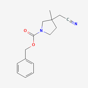 molecular formula C15H18N2O2 B15299155 Benzyl 3-(cyanomethyl)-3-methylpyrrolidine-1-carboxylate 