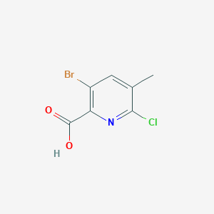 molecular formula C7H5BrClNO2 B15299370 3-Bromo-6-chloro-5-methylpyridine-2-carboxylic acid 