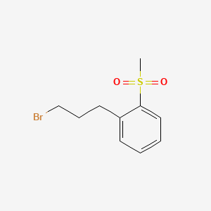 molecular formula C10H13BrO2S B15299427 1-(3-Bromopropyl)-2-methanesulfonylbenzene 