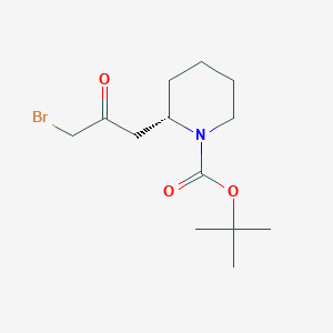 molecular formula C13H22BrNO3 B15299456 tert-butyl (2S)-2-(3-bromo-2-oxopropyl)piperidine-1-carboxylate 