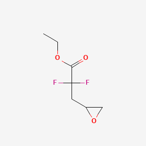 molecular formula C7H10F2O3 B15299463 Ethyl2,2-difluoro-3-(oxiran-2-yl)propanoate 