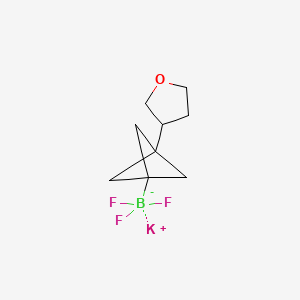 molecular formula C9H13BF3KO B15299482 Potassium trifluoro[3-(oxolan-3-yl)bicyclo[1.1.1]pentan-1-yl]boranuide 