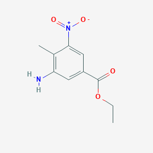 molecular formula C10H12N2O4 B15299523 Ethyl 3-amino-4-methyl-5-nitrobenzoate 