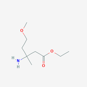 molecular formula C9H19NO3 B15299524 Ethyl 3-amino-5-methoxy-3-methylpentanoate 