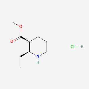molecular formula C9H18ClNO2 B15299537 rac-methyl (2R,3R)-2-ethylpiperidine-3-carboxylate hydrochloride 
