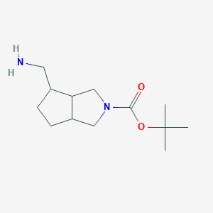 molecular formula C13H24N2O2 B15299634 Tert-butyl 4-(aminomethyl)-octahydrocyclopenta[c]pyrrole-2-carboxylate 