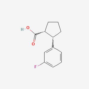 molecular formula C12H13FO2 B15299684 rac-(1R,2S)-2-(3-fluorophenyl)cyclopentane-1-carboxylicacid 