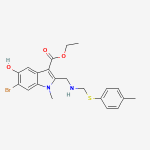 ethyl 6-bromo-5-hydroxy-1-methyl-2-((((p-tolylthio)methyl)amino)methyl)-1H-indole-3-carboxylate