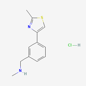 molecular formula C12H15ClN2S B1529972 N-Methyl-1-(3-(2-methylthiazol-4-yl)phenyl)methanamine hydrochloride CAS No. 1432754-23-8