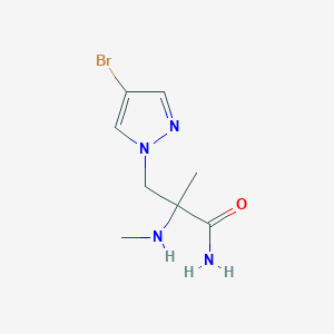 molecular formula C8H13BrN4O B15299814 3-(4-Bromo-1h-pyrazol-1-yl)-2-methyl-2-(methylamino)propanamide 