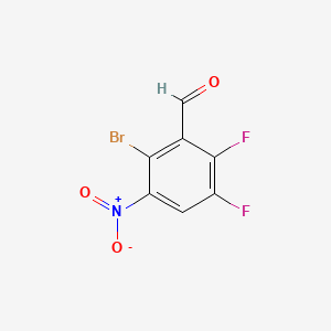 molecular formula C7H2BrF2NO3 B15299839 2-Bromo-5,6-difluoro-3-nitrobenzaldehyde CAS No. 2866353-78-6
