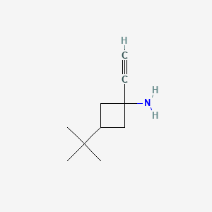 molecular formula C10H17N B15299865 3-Tert-butyl-1-ethynylcyclobutan-1-amine 