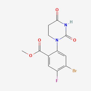molecular formula C12H10BrFN2O4 B15300101 Methyl 4-bromo-2-(2,4-dioxohexahydropyrimidin-1-yl)-5-fluoro-benzoate 