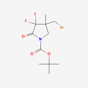 molecular formula C11H16BrF2NO3 B15300105 Tert-butyl 4-(bromomethyl)-3,3-difluoro-4-methyl-2-oxopyrrolidine-1-carboxylate 