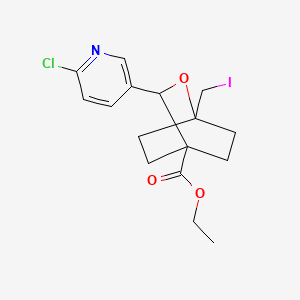 molecular formula C16H19ClINO3 B15300109 Ethyl 3-(6-chloropyridin-3-yl)-1-(iodomethyl)-2-oxabicyclo[2.2.2]octane-4-carboxylate 