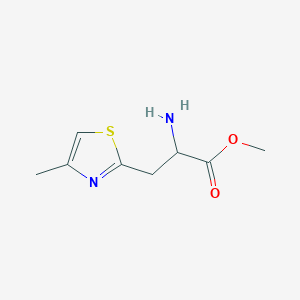 molecular formula C8H12N2O2S B15300124 Methyl 2-amino-3-(4-methylthiazol-2-yl)propanoate 
