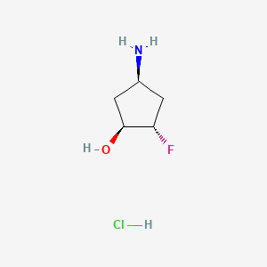 molecular formula C5H11ClFNO B15300125 rac-(1R,2R,4S)-4-amino-2-fluorocyclopentan-1-ol hydrochloride 