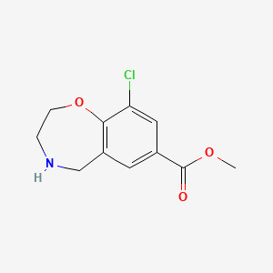 molecular formula C11H12ClNO3 B15300141 Methyl 9-chloro-2,3,4,5-tetrahydro-1,4-benzoxazepine-7-carboxylate 
