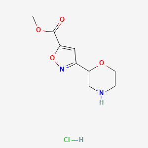 molecular formula C9H13ClN2O4 B15300259 Methyl 3-(morpholin-2-yl)-1,2-oxazole-5-carboxylate hydrochloride 